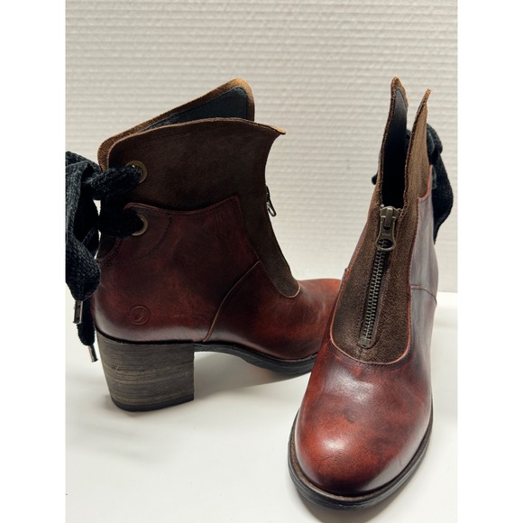 Casta Professional Shoes - Casta Ponta Brown Leather Suede Zip Front Ankle Boots Made in Portugal 37